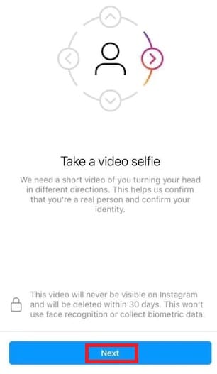 kuinka tehdä Instagram-selfie-vahvistus